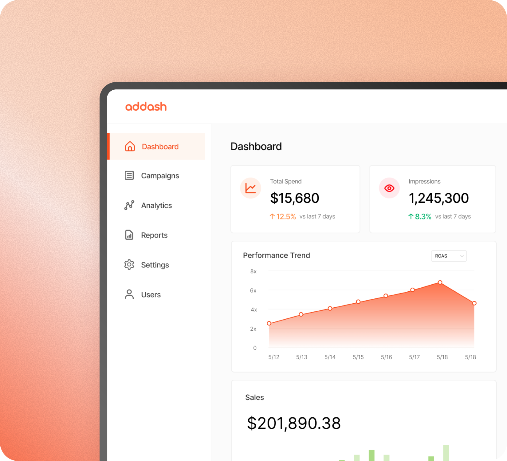 Ad Automation Solution service screen